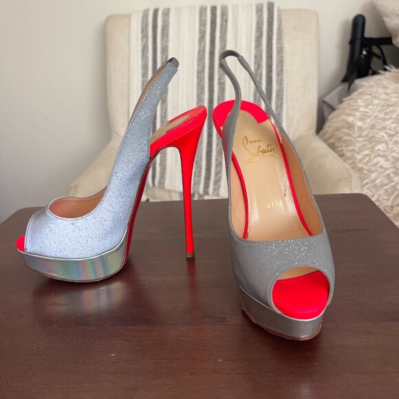 Christian Louboutin Fetish Peep Sling size 37.5 - Picture 1 of 8